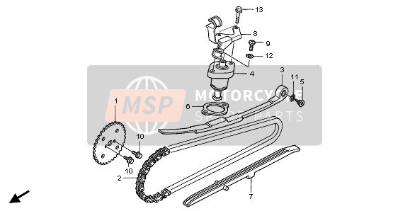 Honda SH125R 2008 Catena a camme & Tenditore per un 2008 Honda SH125R